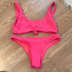 Pink shein knot bikini